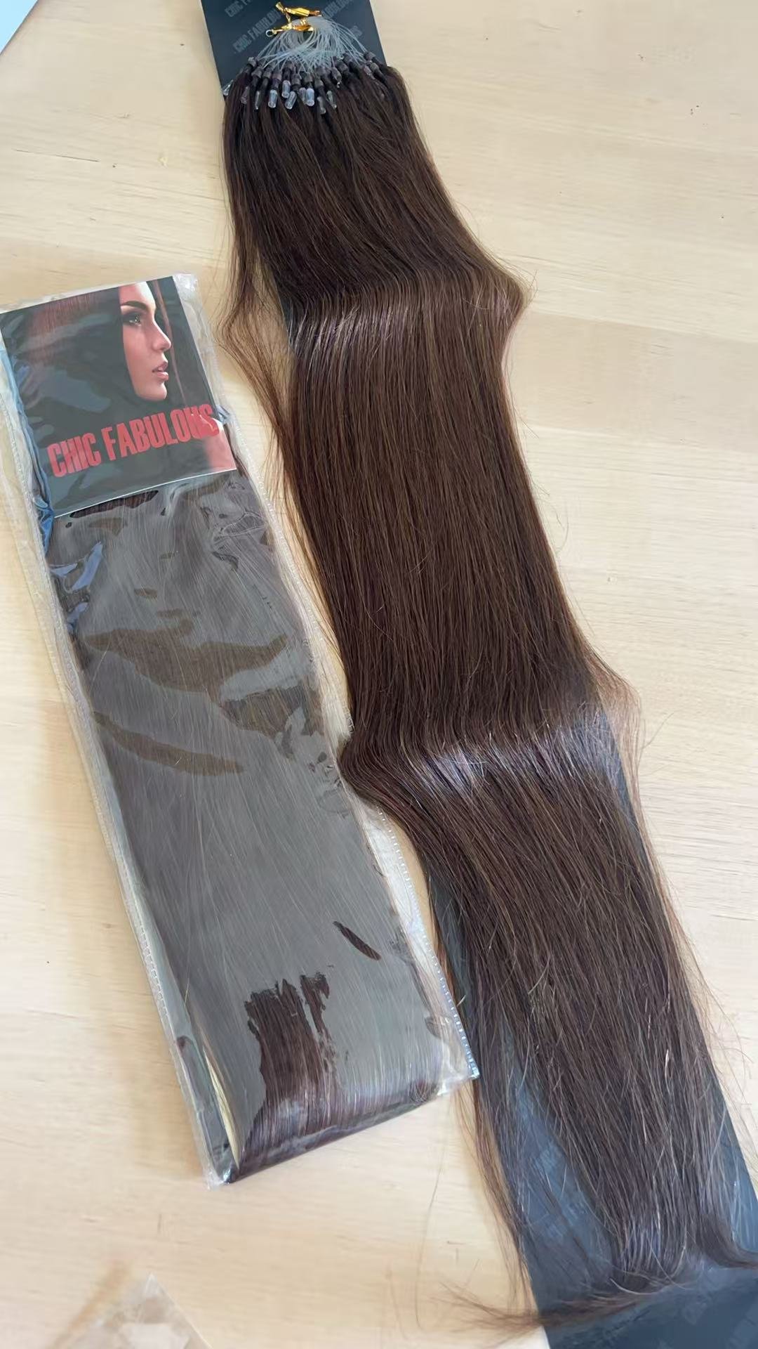 Extensions cheveux à froid Micro Ring Couleur #06 - 24 pouces - 50g – Image 2